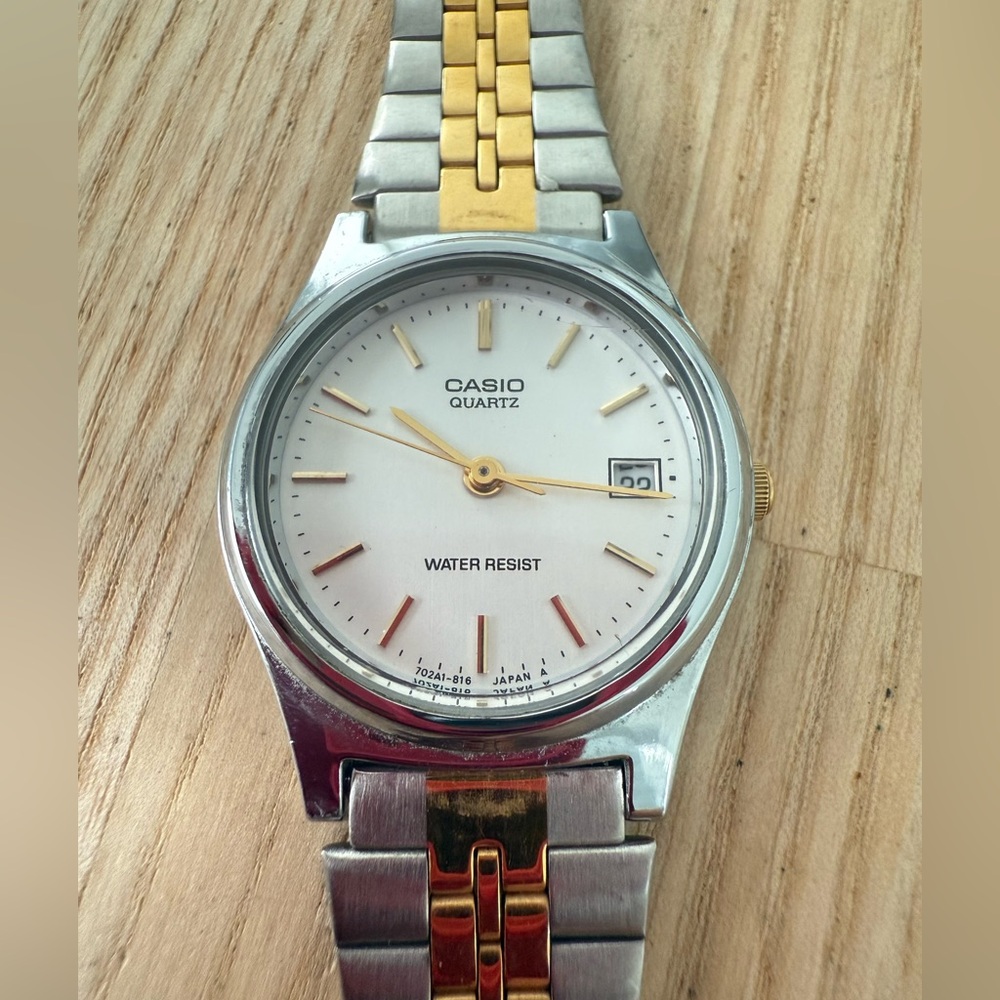 Casio ladies two tone classic dress watch NEW BATTERY